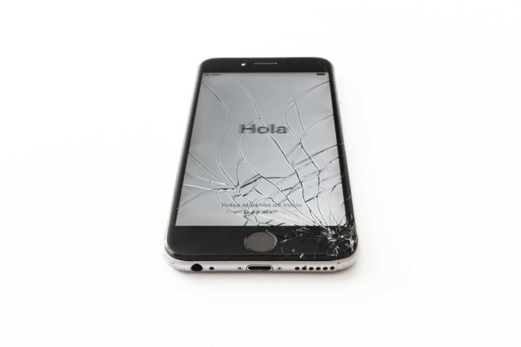 Cracked phone screen 