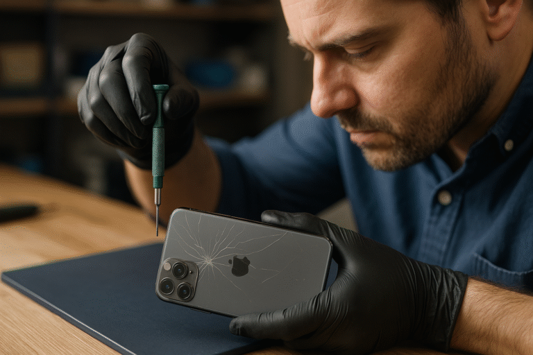 Person Repairing iphone 11 pro