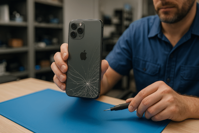 Cracked iPhone 11 Pro Back Glass