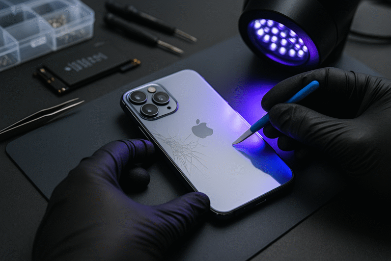 Repairing iphone 11 pro back glass