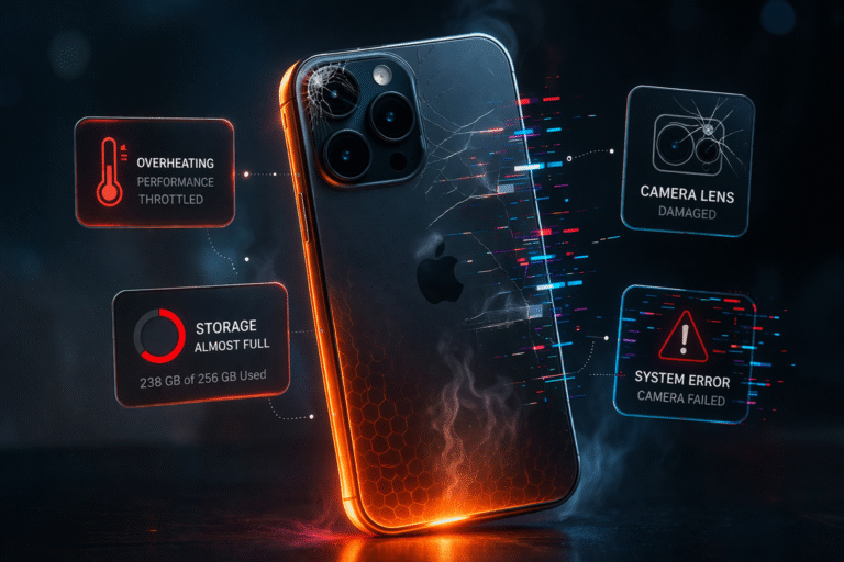 Overheated phone with system alerts